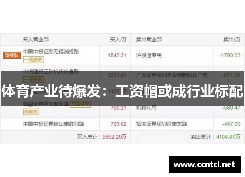 体育产业待爆发：工资帽或成行业标配